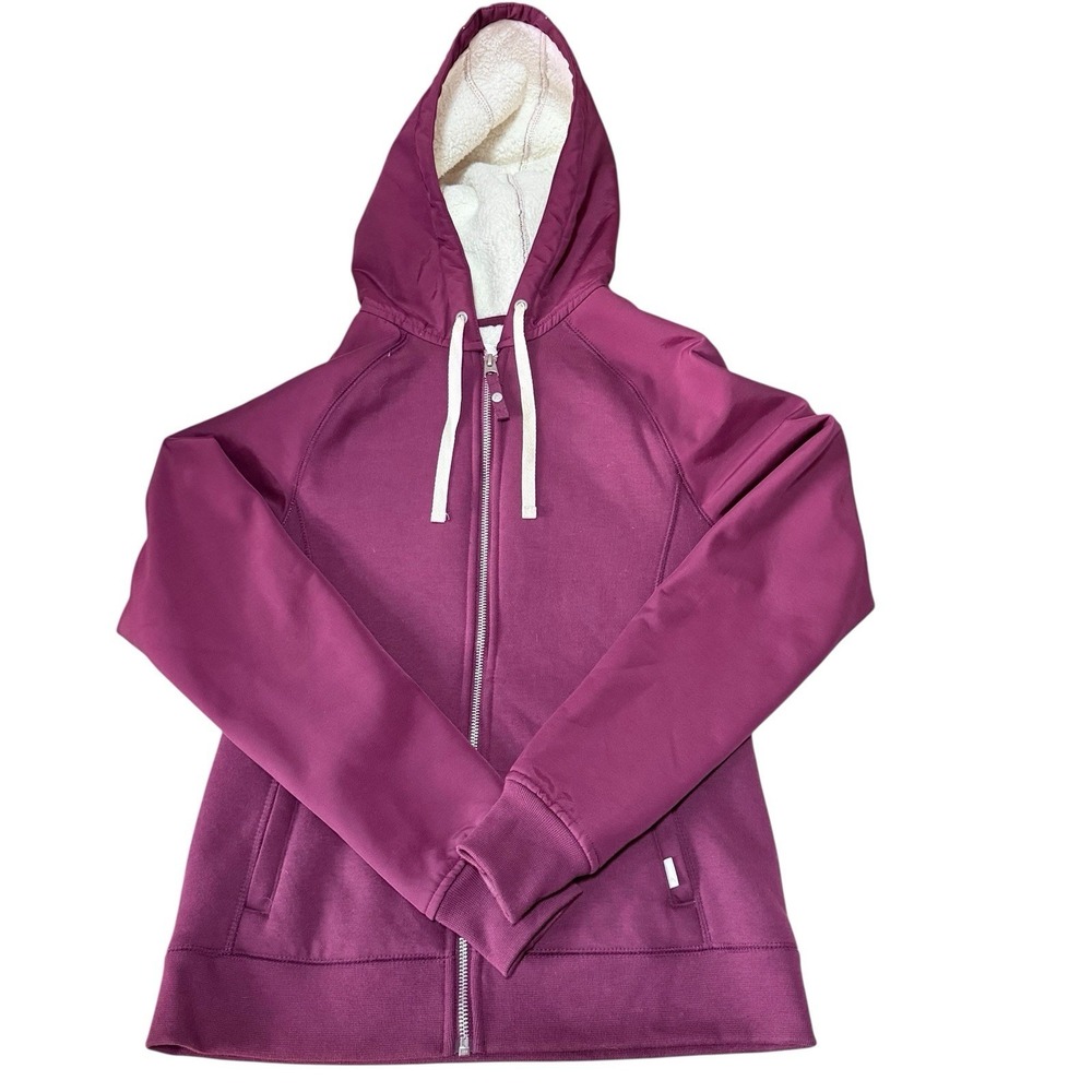 Burton Dryride Maroon Unisex S Full Zip Hooded Jacket‎ Fleece Lined Preowned
